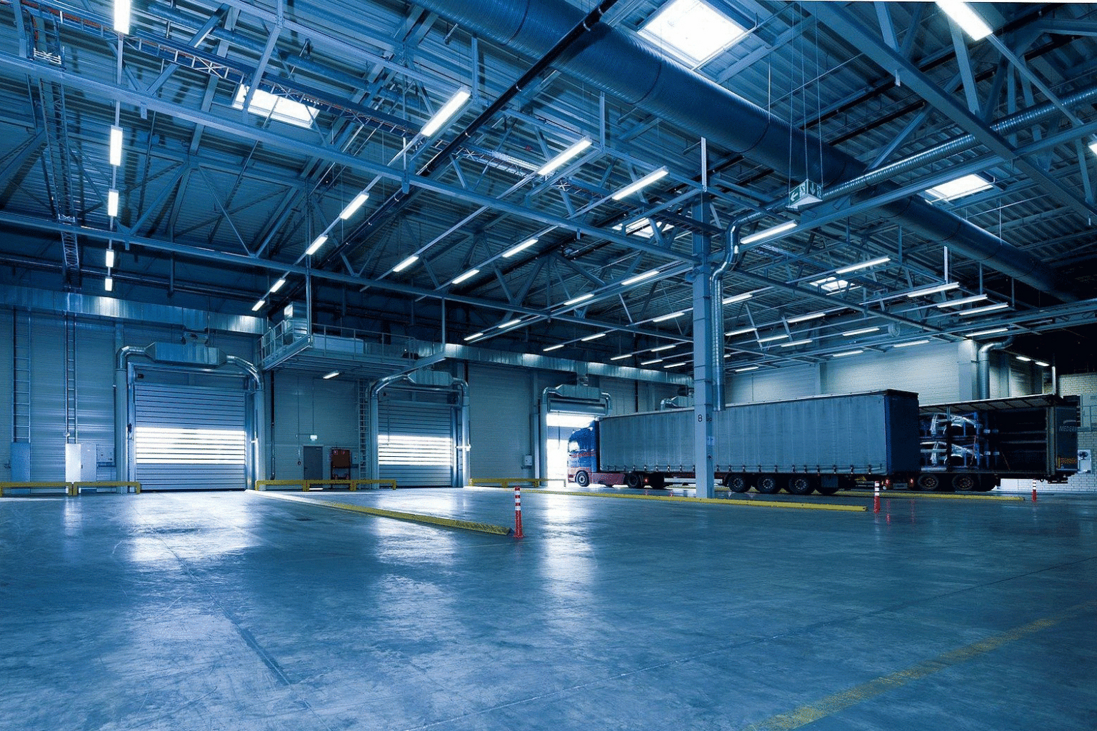 Warehouse loading dock with freight operations